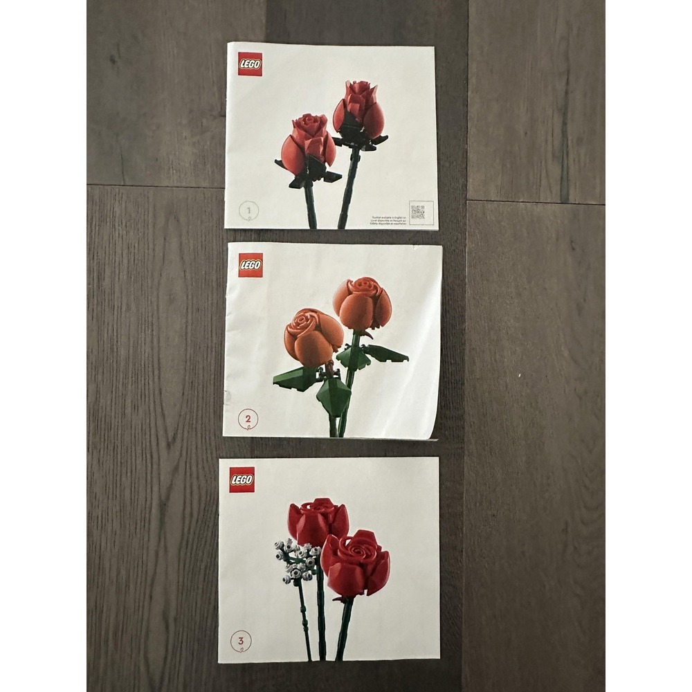 LEGO #10328 Bouquet of Roses Instruction Booklets Set of 3 Botanical Collection